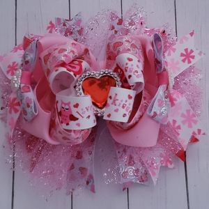 Valentines owl bow